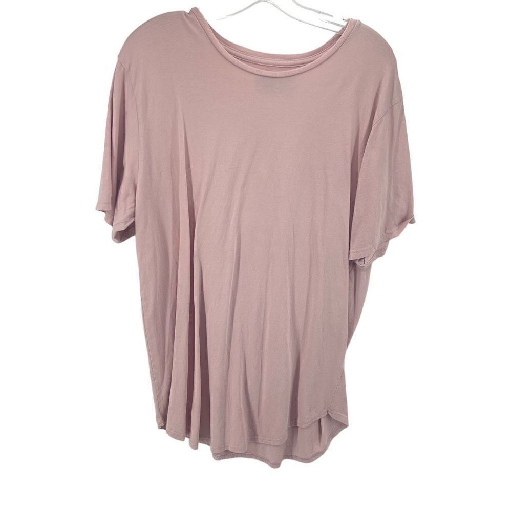 Pacsun Womens Short Sleeve Shirt Casual 100% Cotton Scallop Fit Pink Size Large
